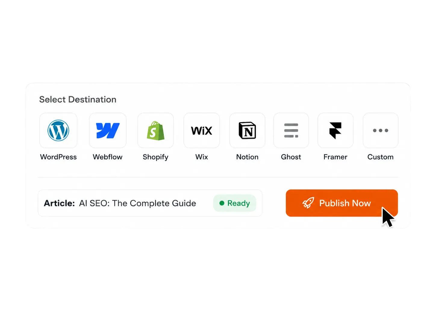 Pubblicazione CMS in 1 clic: Publishing destination integration picker