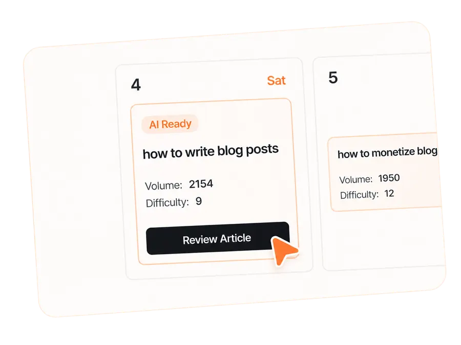 L’AI scrive e costruisce link: AI-ready content calendar illustration